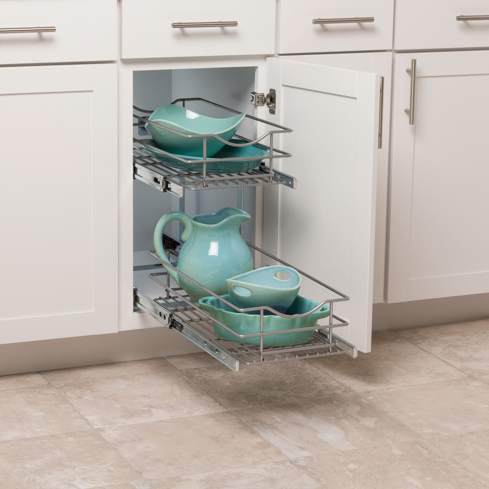 These pull out storage baskets is supplied for installation into