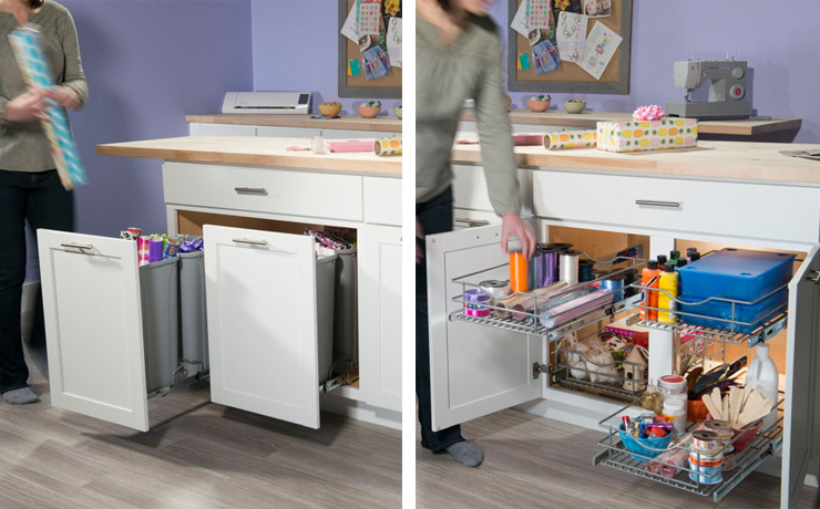 A craft room needs lots of storage, like these organizers from Simply Put