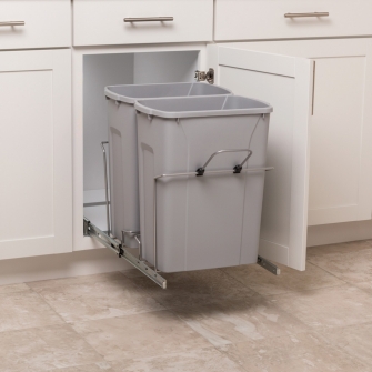 Double 35 qt Pullout Waste Bins